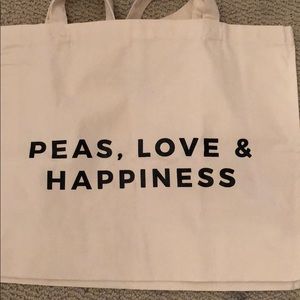Peas love and happiness canvas tote bag!